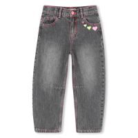 Pantalon en denim gris fille Billieblush H26
