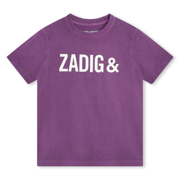 Tee-Shirt blanc violet mixte Zadig & Voltaire E24