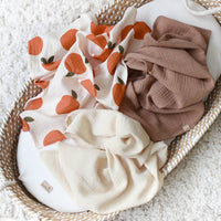 Lot de 3 langes en mousseline unisexe - Scandi Orange