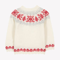 Pull écru laine motif flocons babygirl Tartine et Chocolat H26