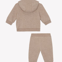 Ensemble jogging moka coton à capuche babyboy Tartine et Chocolat H26