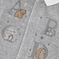 Pyjama velours brodé gris chiné babyboy Tartine et Chocolat