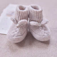 Chaussons beige chiné tressée unisexe Tartine et Chocolat