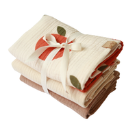 Lot de 3 langes en mousseline unisexe - Scandi Orange