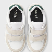 Baskets en cuir et en toile blanches garcon Hugo Boss