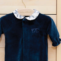 Pyjama bleu en velours unisexe Tartine et Chocolat