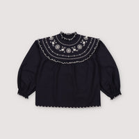 Blouse broderie bleu fille The New Society H24