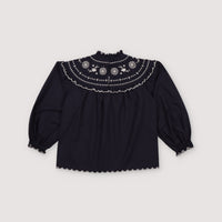 Blouse broderie bleu fille The New Society H24