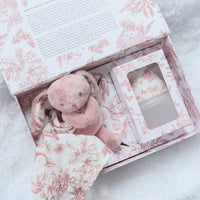 Coffret Doudou et biberon toile de Jouy rose Elhée x Tartine et Chocolat