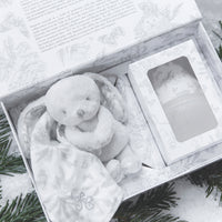 Coffret Doudou et biberon toile de Jouy grise Elhée x Tartine et Chocolat