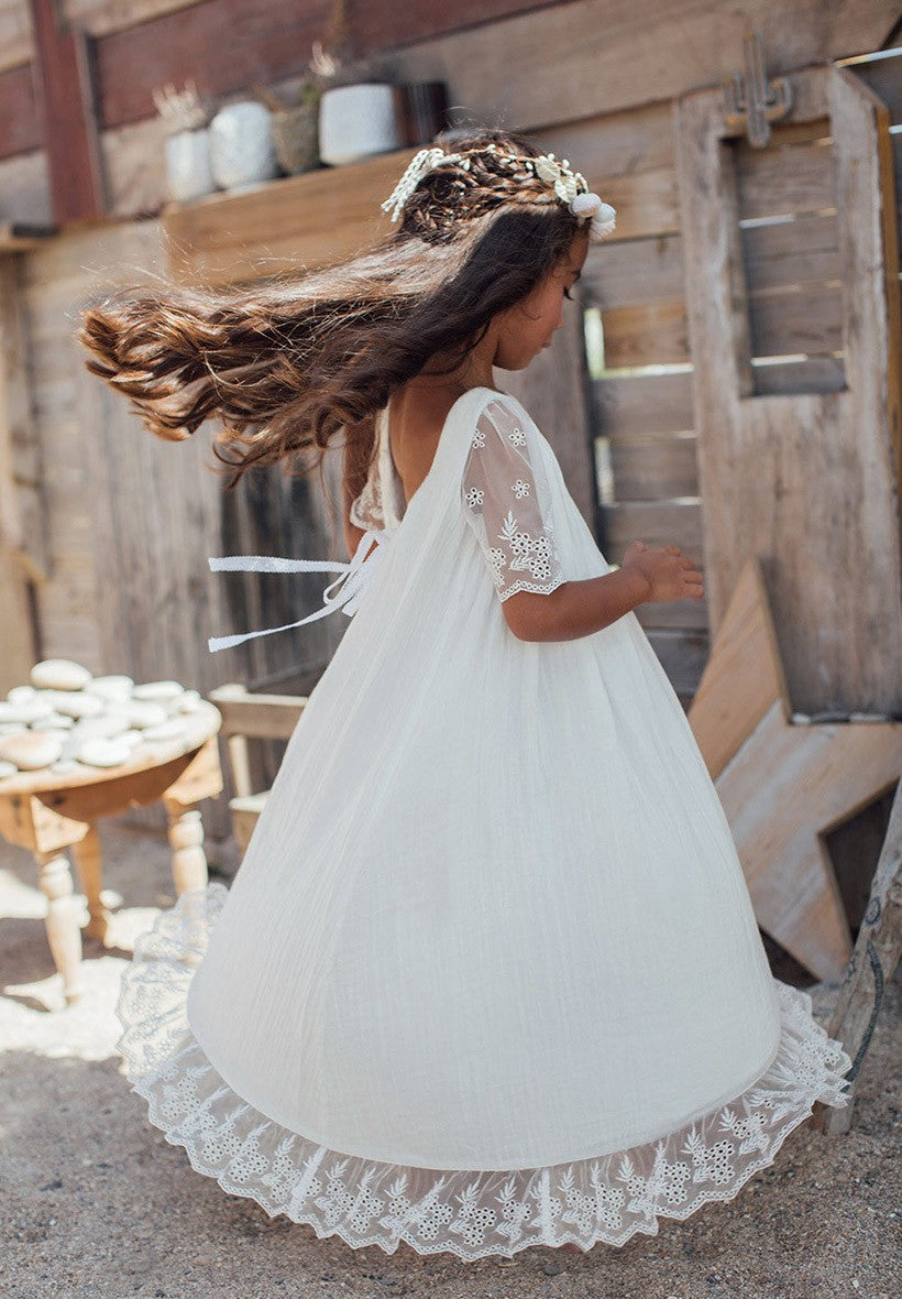 Robe Bohème Habit Ceremonie Fille Robe Cérémonie Bohème Dentelle