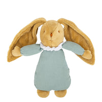 Doudou Lapin musical vert céladon en coton Bio Trousselier