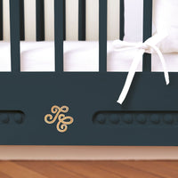 Lit Gustavienne et son matelas Bleu profond Tartine et Chocolat