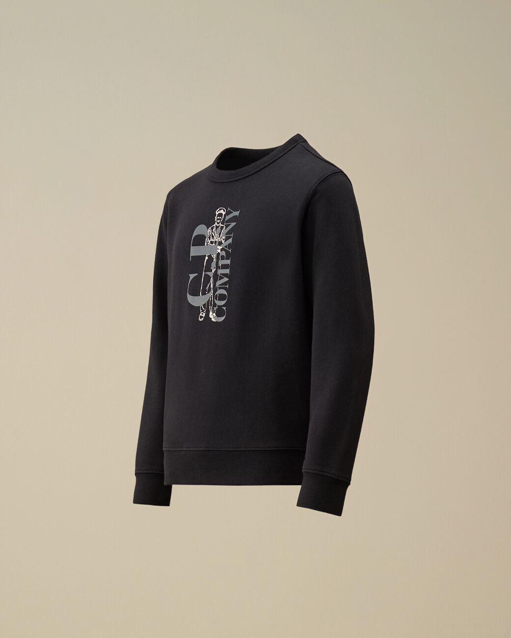 Sweat à col rond bleu nuit logo Garcon CP Company H25