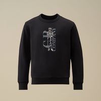 Sweat à col rond bleu nuit logo Garcon CP Company H25