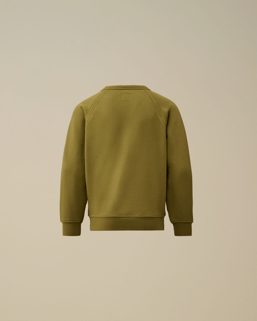 Sweat à col rond kaki logo brodé Garcon CP Company H25