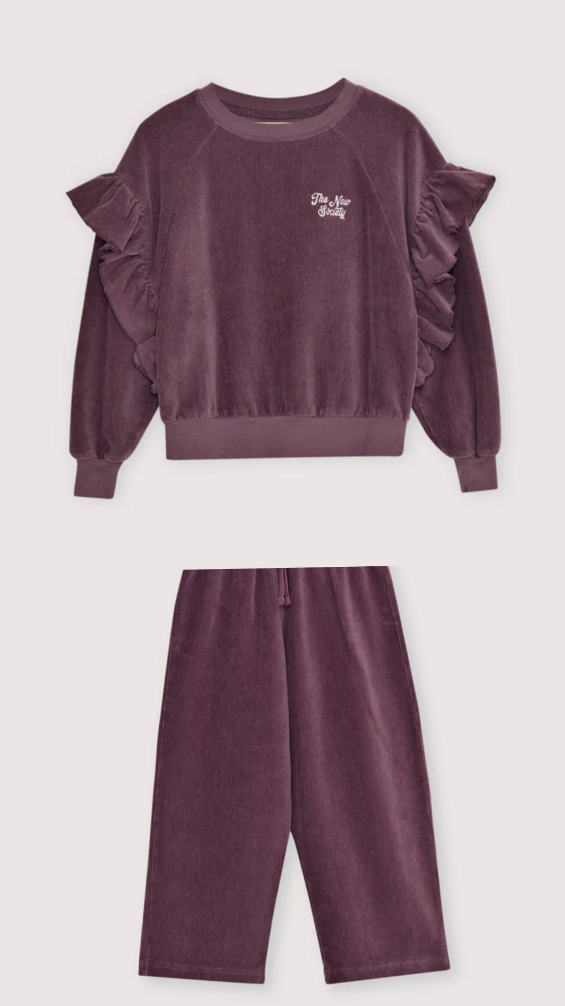 Ensemble en velours mauve Fille The New Society H25