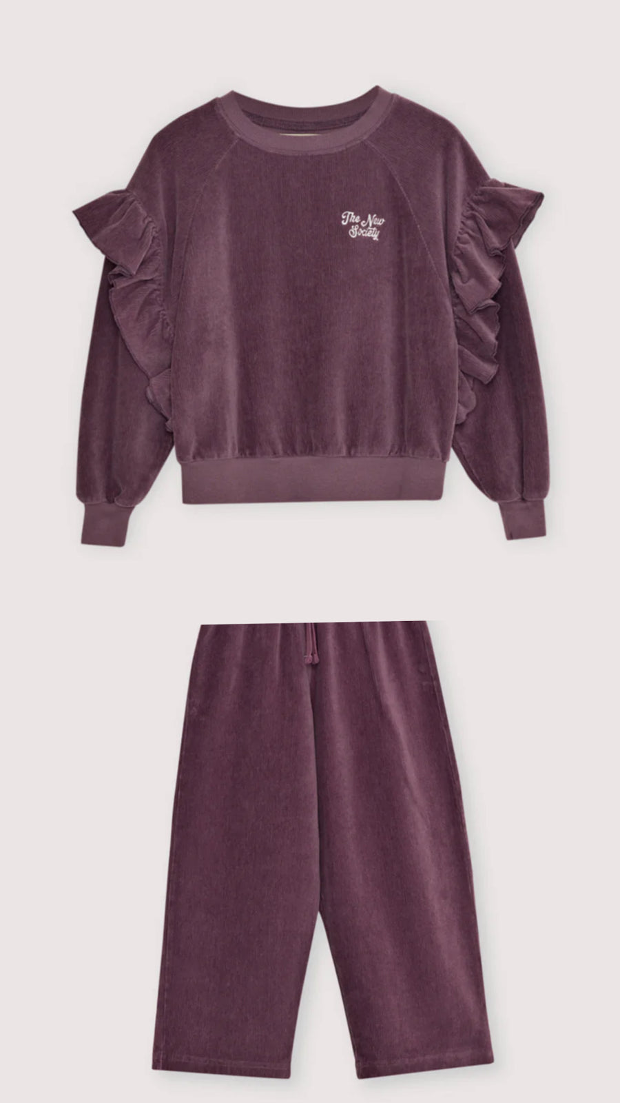 Ensemble en velours mauve Fille The New Society H25