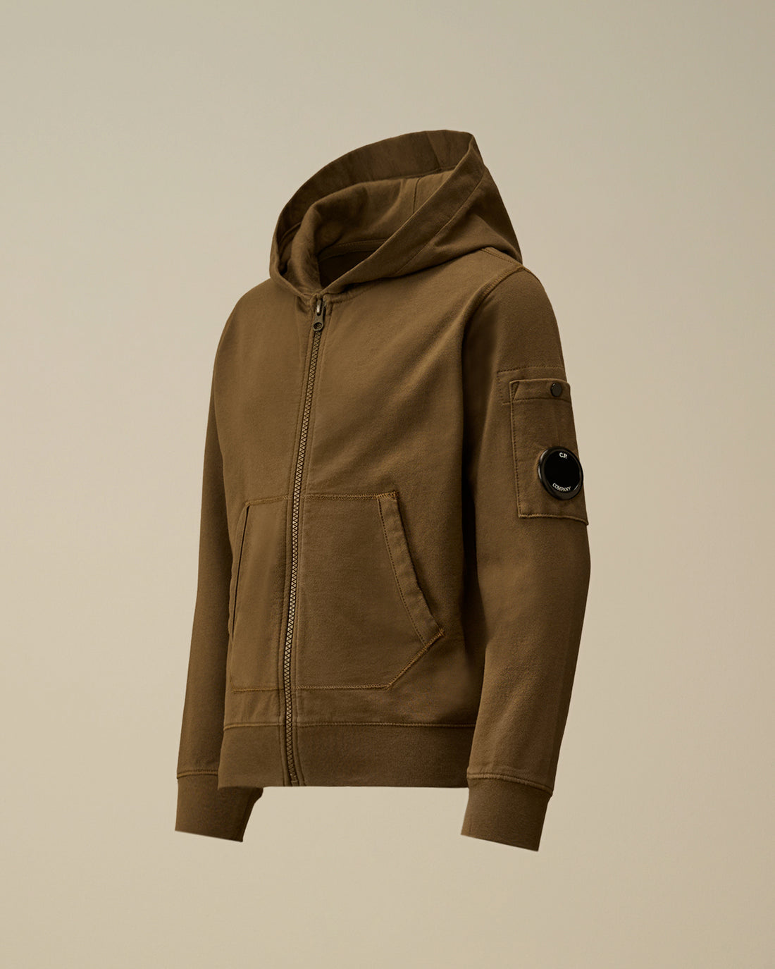 Sweat à capuche zippé Ivy Green Garçon CP Company E26