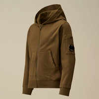 Sweat à capuche zippé Ivy Green Garçon CP Company E26