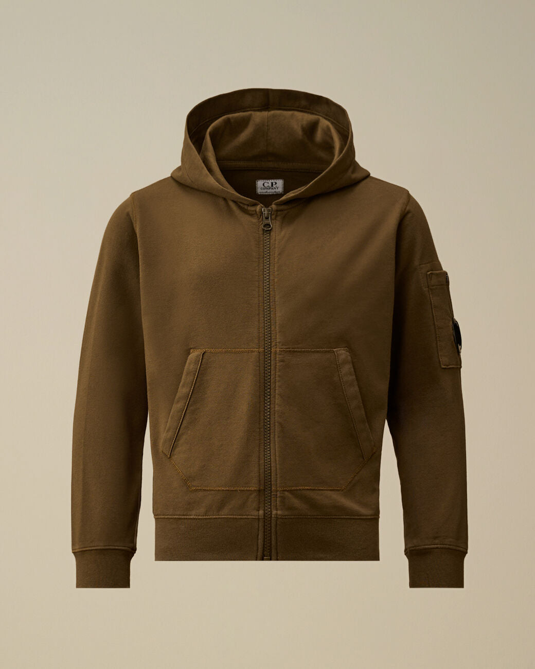 Sweat à capuche zippé Ivy Green Garçon CP Company E26