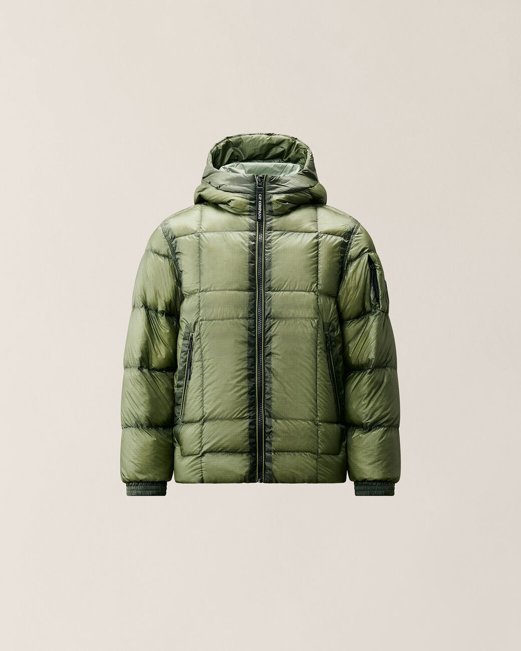 Doudoune à capuche matelassé agave vert  CP Company H26