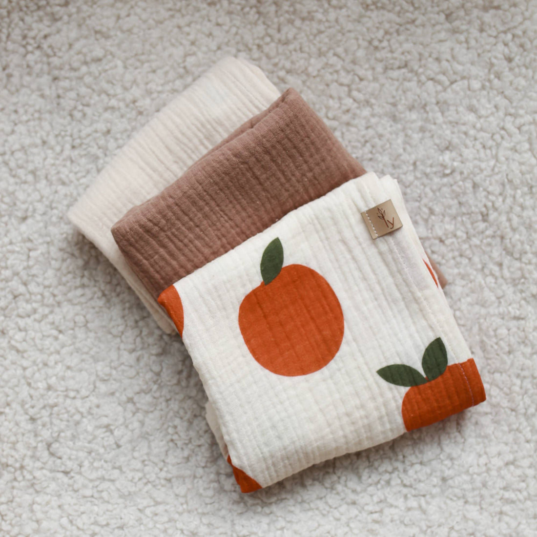 Lot de 3 langes en mousseline unisexe - Scandi Orange