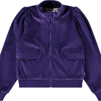 Veste zipée velours violet fille Molo H25
