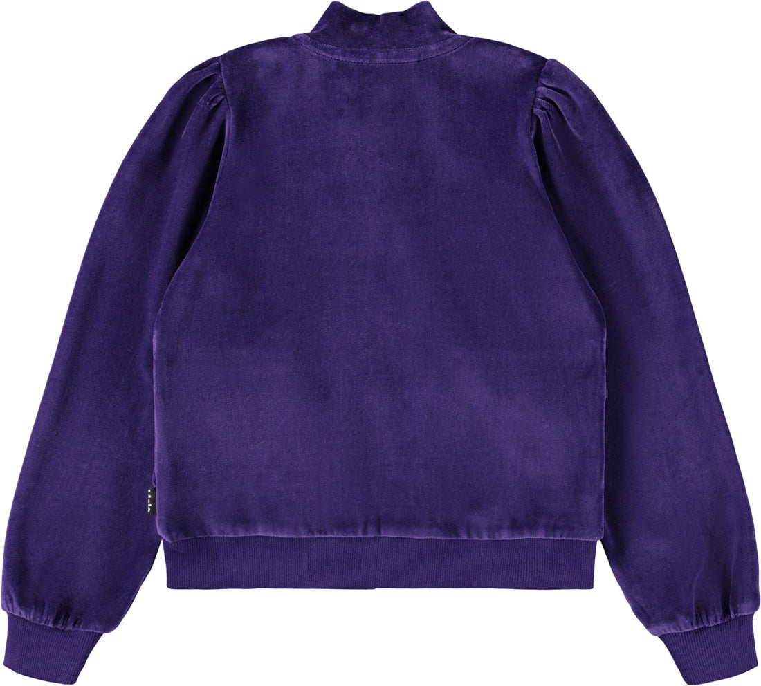 Veste zipée velours violet fille Molo H25
