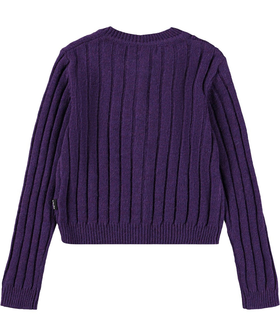 Cardigan violet Gloria fille Molo H25