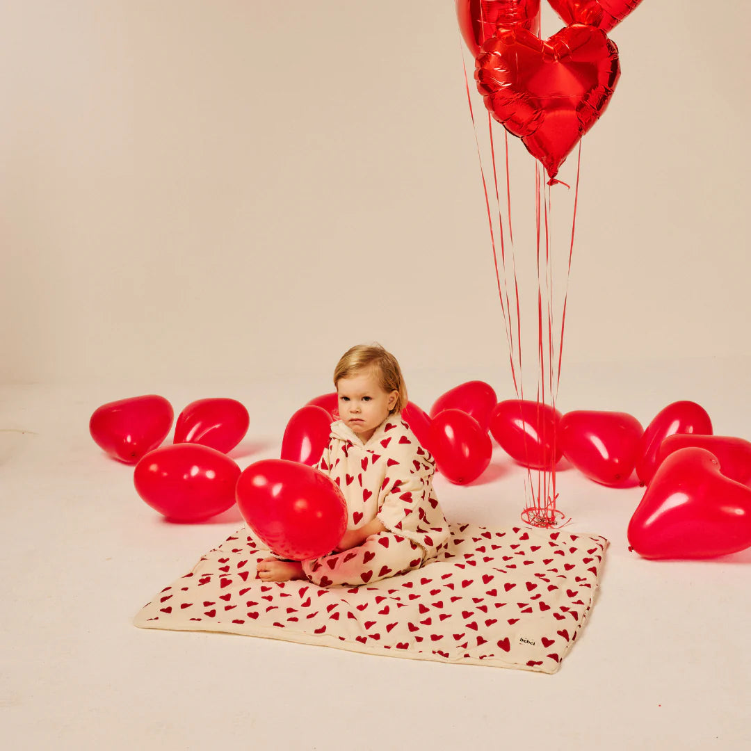 Couverture en double gaze coeur - Bebel