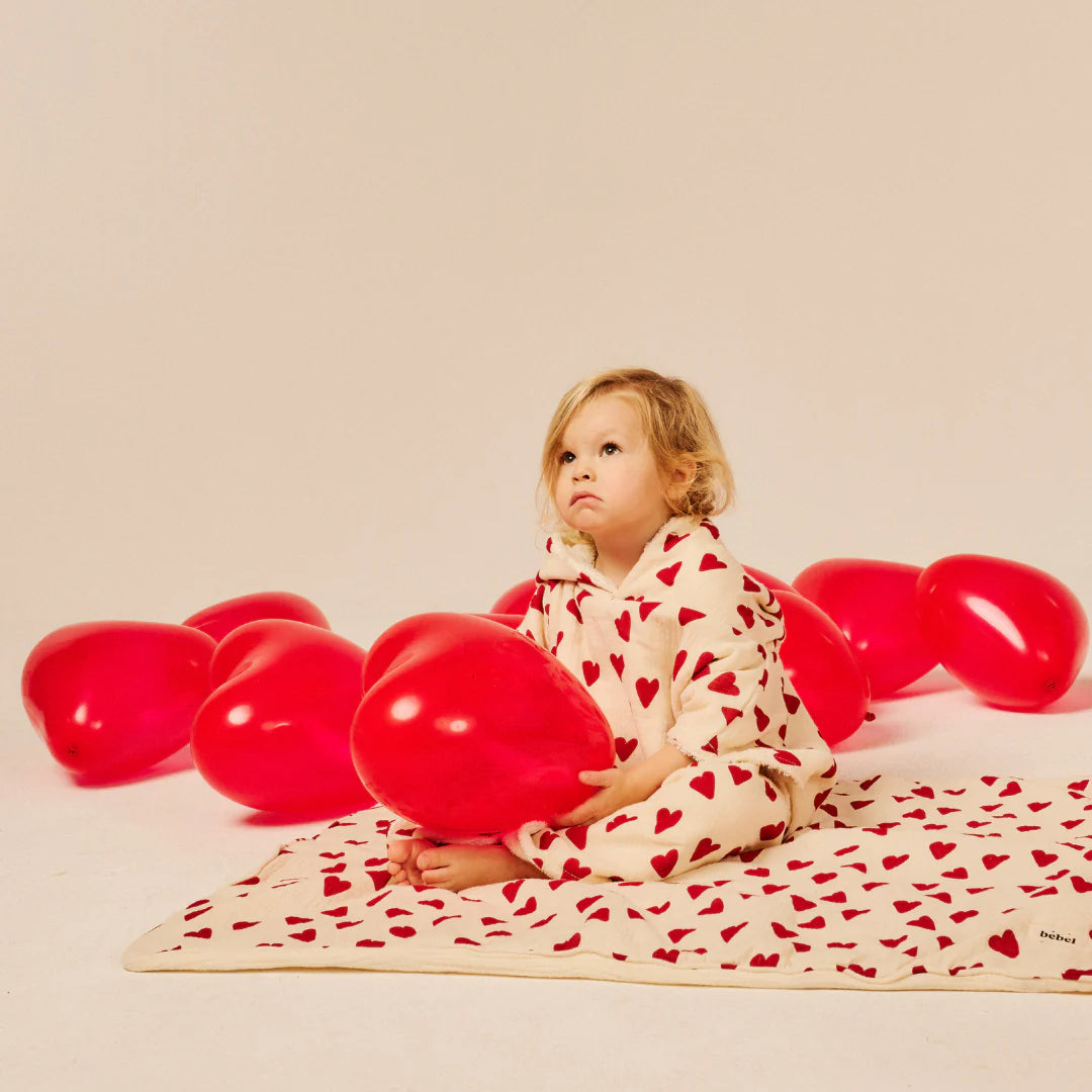 Couverture en double gaze coeur - Bebel