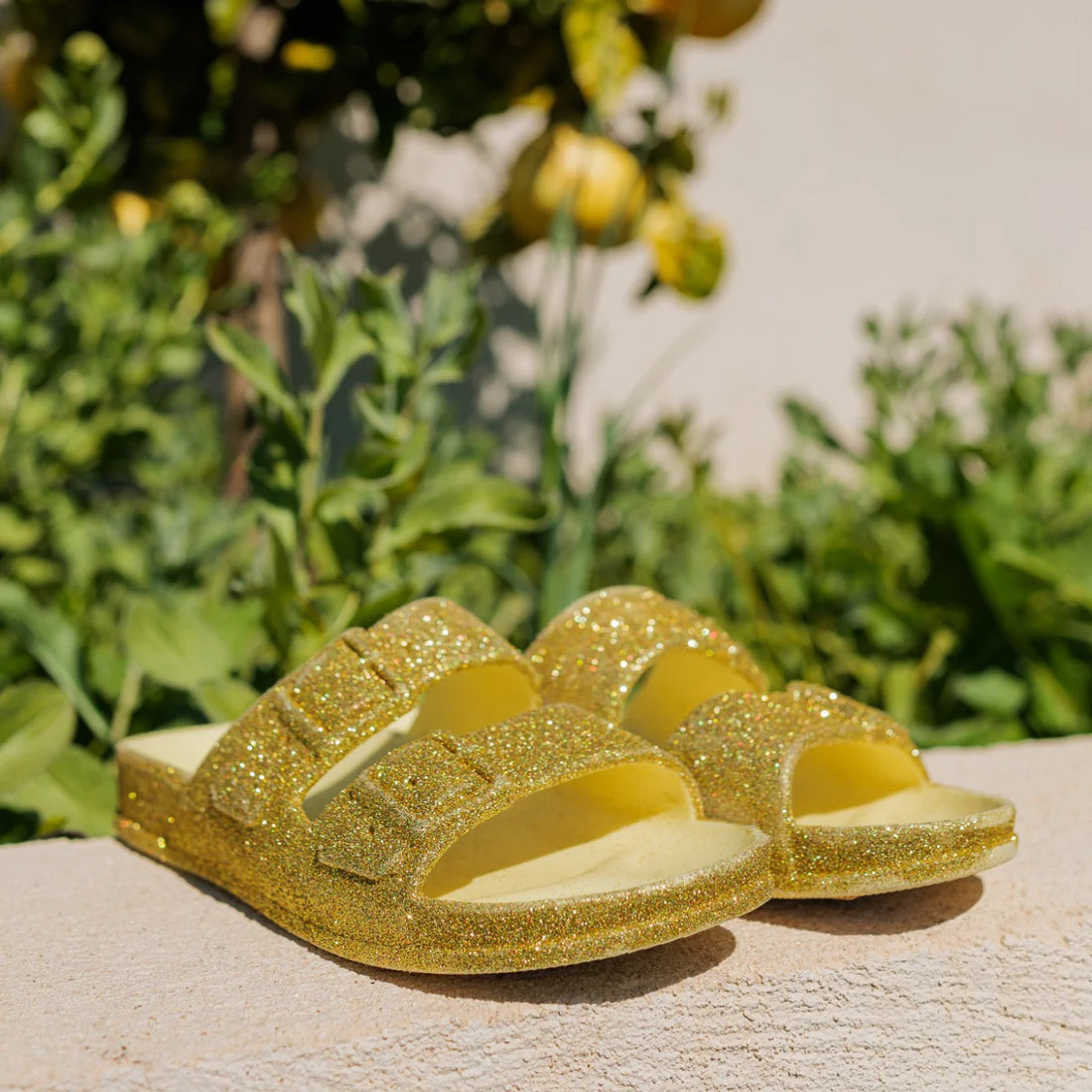 Sandales à paillettes yellow claro Fille Cacatoès E26
