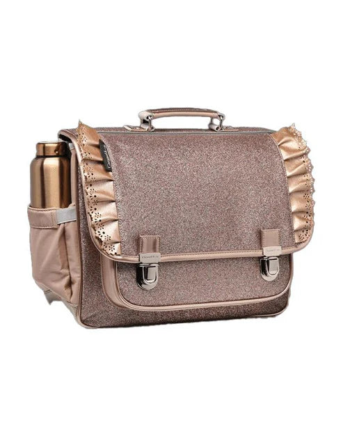 Cartable Moyen froufrous paillettes cuivre Caramel & Cie