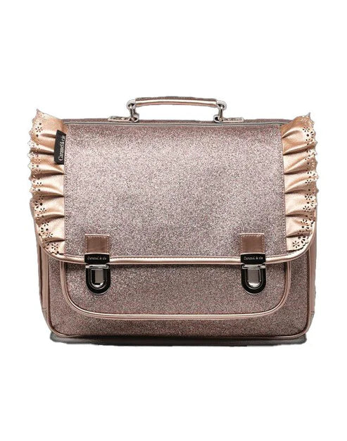 Cartable Moyen froufrous paillettes cuivre Caramel & Cie