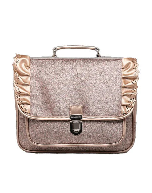 Petit Cartable froufrous paillettes cuivre Caramel & Cie