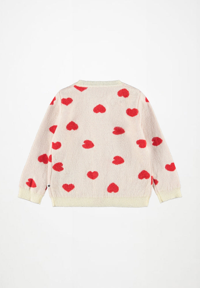 Ensemble cardigan et pantalon coeurs rouge babygirl Molo H26