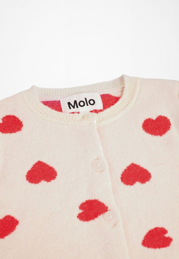 Ensemble cardigan et pantalon coeurs rouge babygirl Molo H26