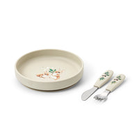 Ensemble d'assiette et couverts en silicone Bunny Darling Elodie Details