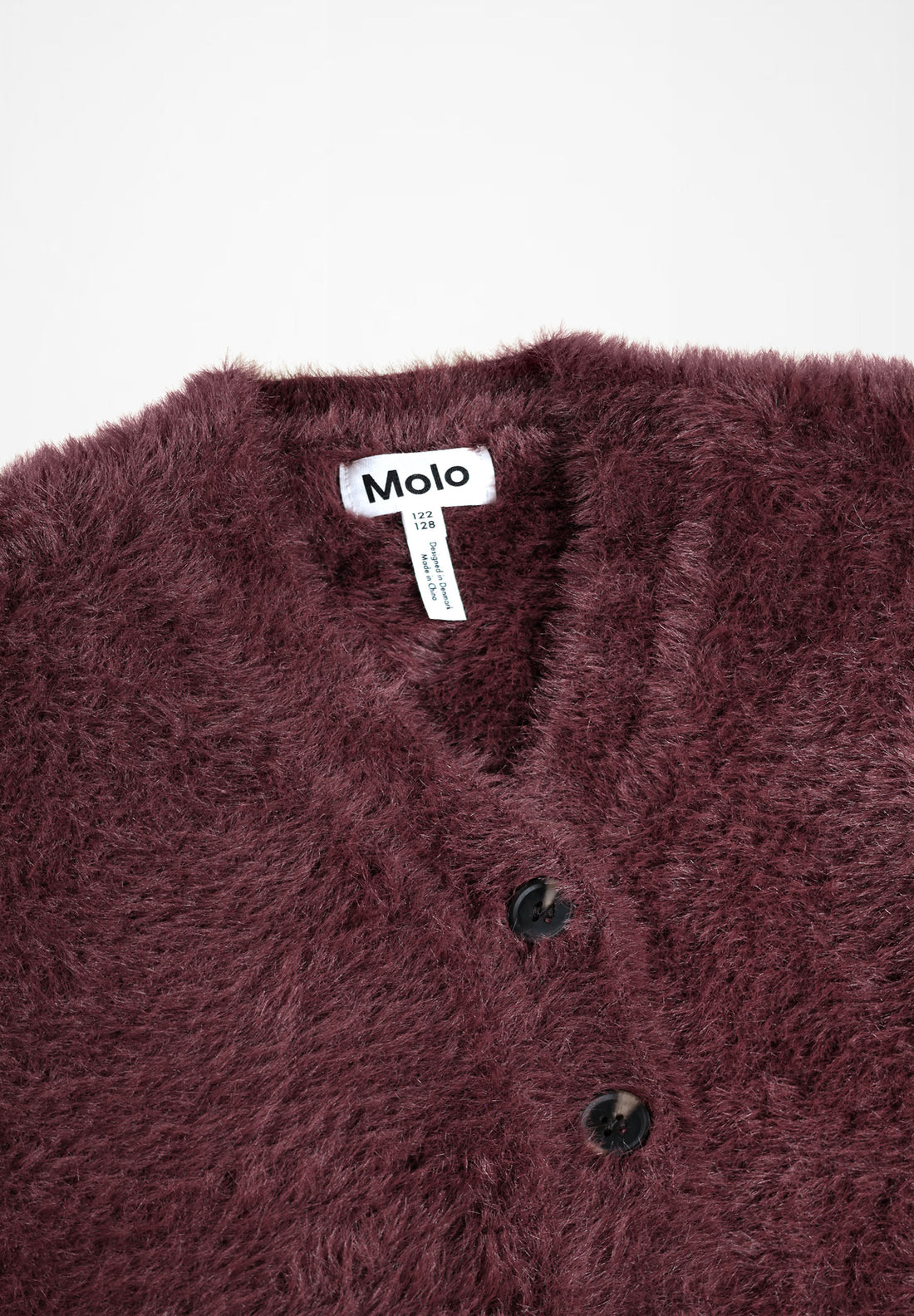 Cardigan doux bordeaux fille Molo H26