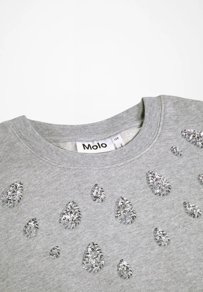 Sweat-shirt avec motifs gris fille Molo H26