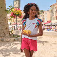 Tee Shirt fantaisie manches à volants Fille Sonia Rykiel E24