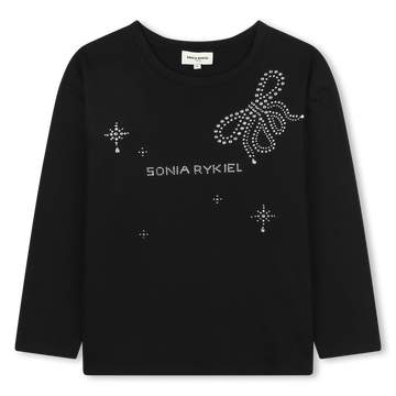 Tee Shirt noir strass Fille Sonia Rykiel H25
