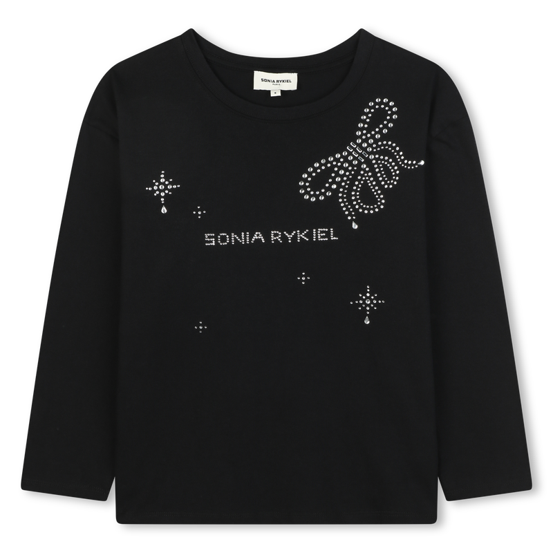Tee Shirt noir strass Fille Sonia Rykiel H25