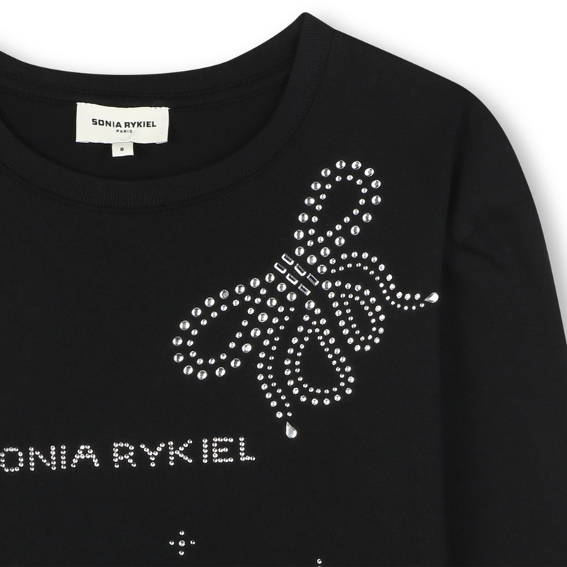 Tee Shirt noir strass Fille Sonia Rykiel H25