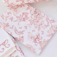 Housse de carnet de santé Toile de Jouy rose babygirl Tartine et Chocolat