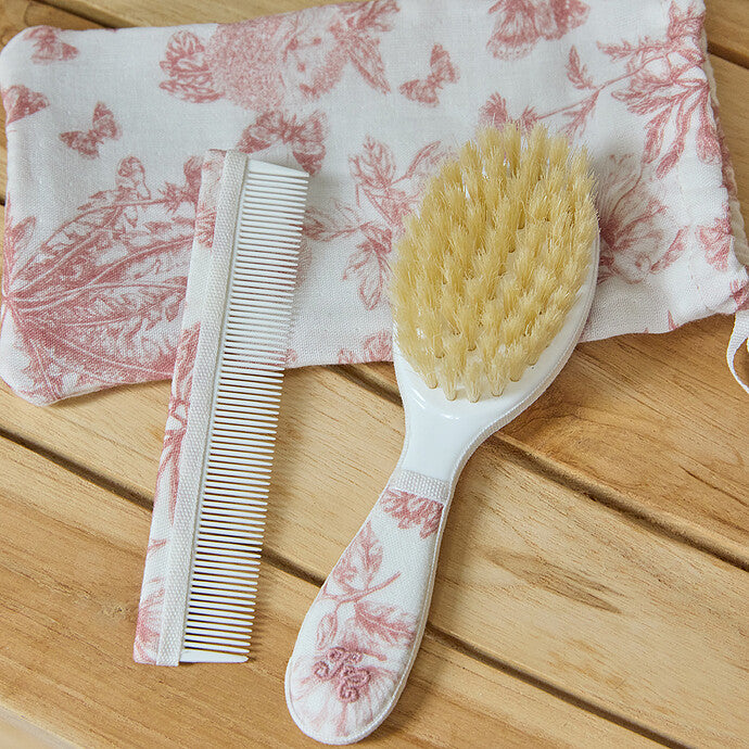 Ensemble Brosse et peigne Tartine & Chocolat thème Toile de Jouy