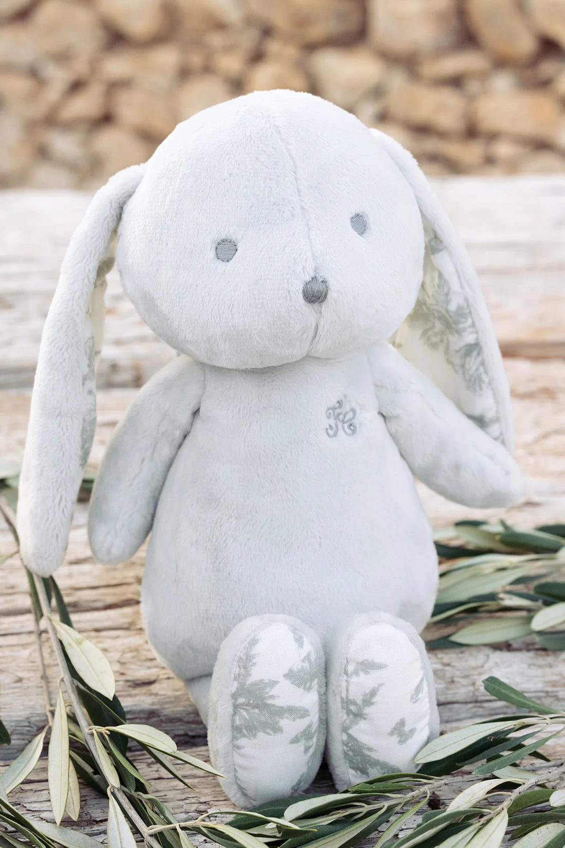 Augustin le lapin Toile de Jouy gris Tartine et Chocolat