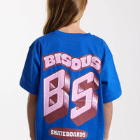 Tee-Shirt Monogram Royal blue mixte Bisous Skateboards E26