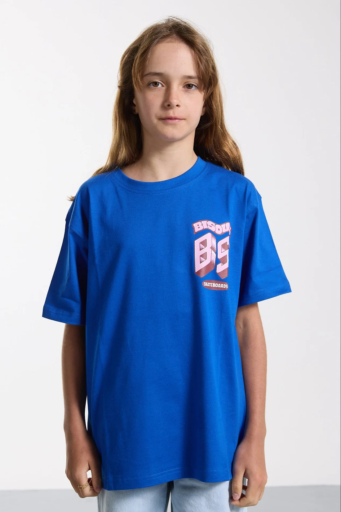 Tee-Shirt Monogram Royal blue mixte Bisous Skateboards E26